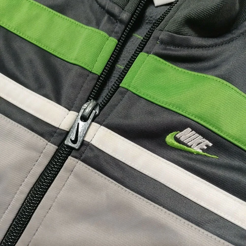 Nike Boys 18M Jacket Sweatshirt Grey Long Sleeve Pockets Embroidered‎ White Logo